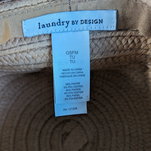 Laundry By Design Bow Straw Hat Wide Brim Summer Beach Sun Hat - Picture 5 of 7